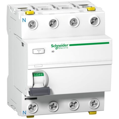 Schneider Electric A9Z21440 Interruttore differenziale 4 poli bianco