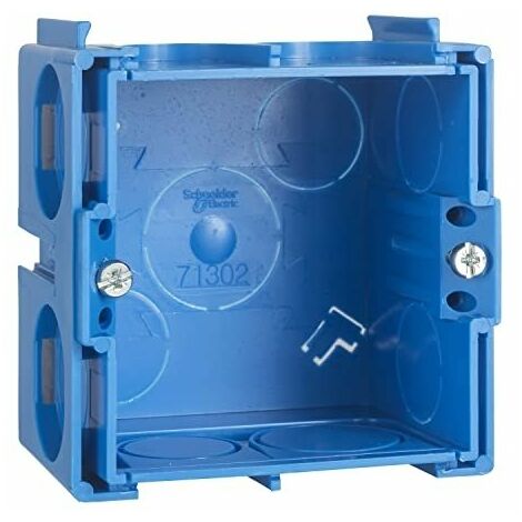 Schneider Electric – Boîte d'encastrement carrée à sceller 1 poste – Profondeur 40mm – Fixation avec vis et griffes – ALB71301