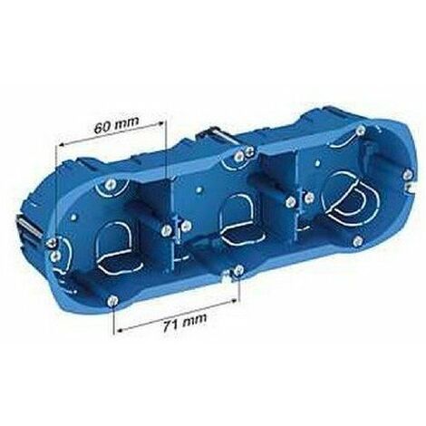 Schneider Electric – Boîte d'encastrement mural 3 postes diamètre 67 mm – Profondeur 40 mm – Fixation avec vis et griffes – Compatible appareils encastrés