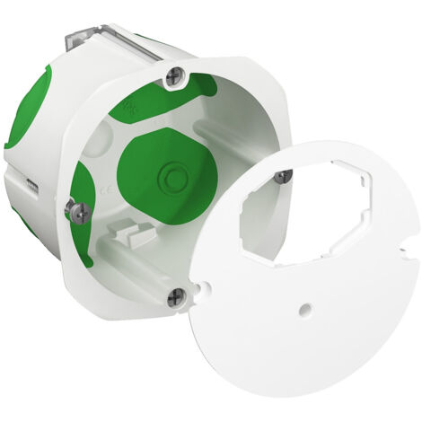 Schneider Electric – Boîte d'encastrement mural étanche Multifix Air Ø67 mm Prof. 40 mm – Fixation avec vis – Pour applications humides et poussiéreuses