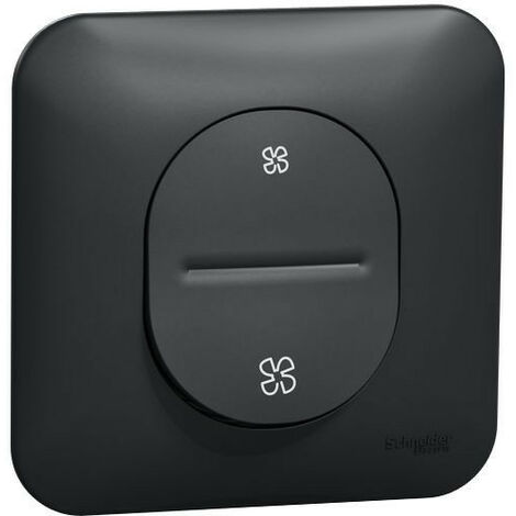 Schneider Electric – Bouton poussoir VMC 2 vitesses S460236 – Plaque de finition incluse – Couleur anthracite – Pour installation facile