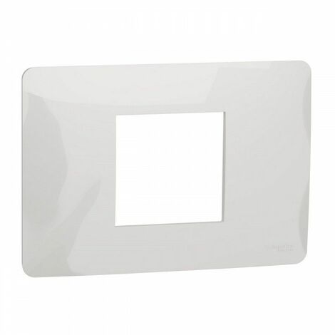 Schneider Electric – Cadre italien 2 modules polaire – Gamme New Unica Studio – Finition blanche pour surfaces claires – Design intemporel et modulable - NU210218