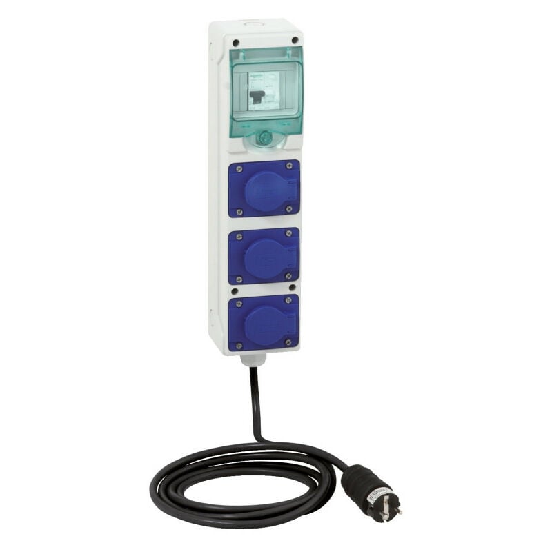 Schneider Electric - Kaedra coffret de chantier 3 prises 16A nf avec cordon (PFR10101)