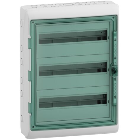 Schneider Electric – Coffret électrique nu 3 rangées 54 modules 13967 – Installation en saillie – Classe II – Polymère auto-extinguible