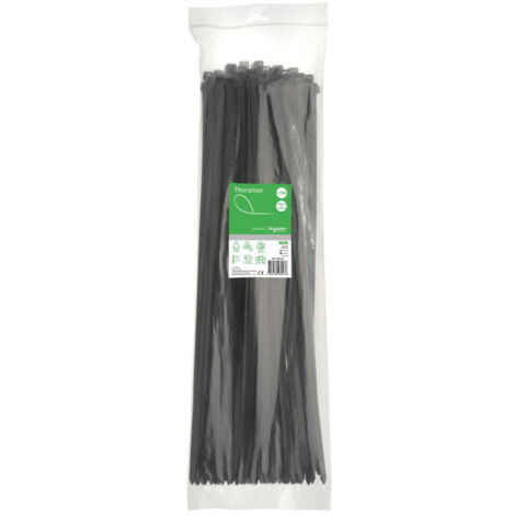 Schneider Electric – Collier de serrage noir 550x8,8mm – Nylon résistant aux UV – Diamètre de serrage 8,5 à 163mm – Lot de 100 pièces