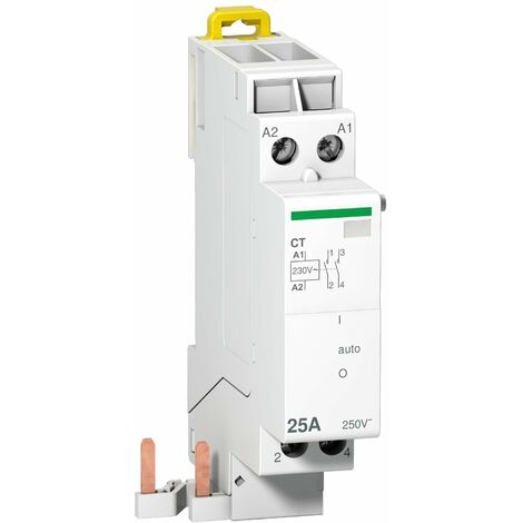 Schneider Electric – Contacteur à raccordement rapide 25A 2P – Commande 230V – Installation sur rail DIN – A9C15185
