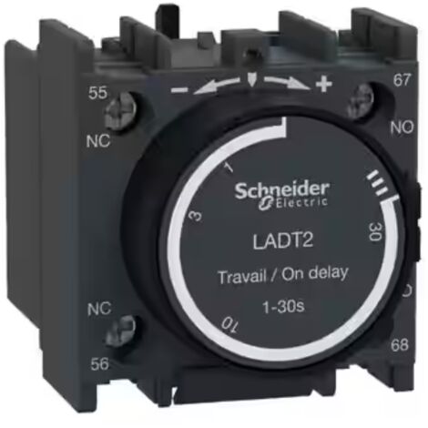 Schneider Electric – Contacteur auxiliaire 1 NO + 1 NC 10A 690V – Bornes à vis pour câbles 1-2.5mm² – Température de fonctionnement -40/+70°C – LADT2 - PLUS 1 O