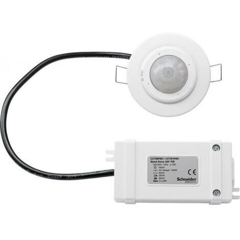 Schneider Electric – Détecteur de mouvement 360° CCTR1P001 – Installation faux plafond – 1 canal – Surveillance de grandes zones