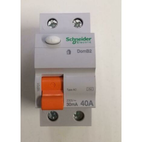 Schneider electric disjoncteur a courant residuel domb2 2p 40a 30ma ac type domb24030c