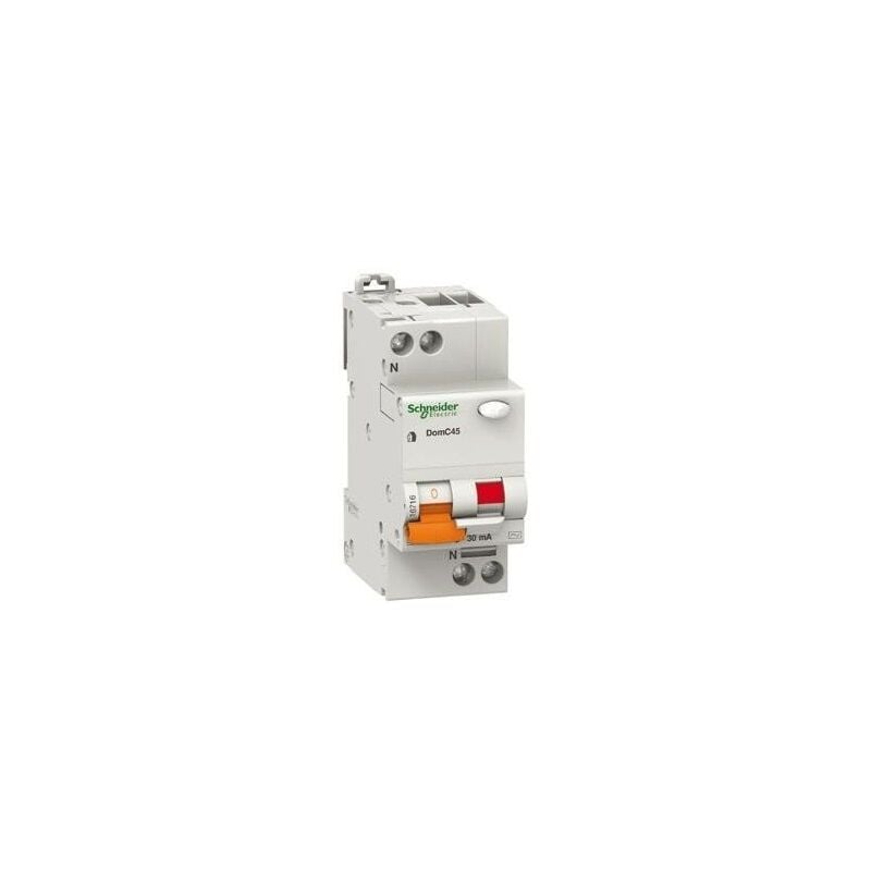 Disjoncteur magnéto-thermique diff. DomC45 1P+N c 6A 30mA ac type Schneider Electric