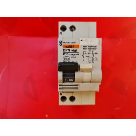 Schneider Electric – Disjoncteur différentiel DPN VIGI 1P+N C 16A 30mA-AC – Protection contre les fuites de courant – Installation facile pour circuits sensibles