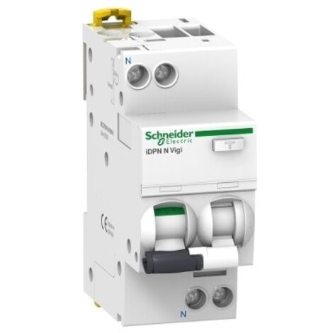 Schneider Electric – Disjoncteur différentiel 1P+N 20A 30mA C – Tension 220-240V – Installation sur rail DIN – A9D32620 - VIGI 1 P