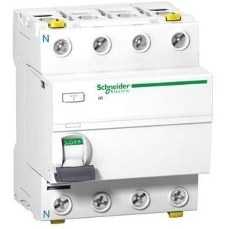 Schneider Electric – Disjoncteur différentiel 4P 40 A 30 mA Type AC – Protection contre les fuites de courant – A9Z11440