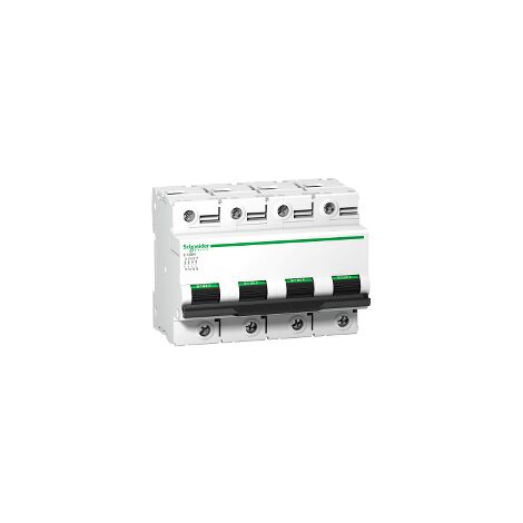Schneider Electric – Disjoncteur tétrapolaire 125 A – Courbe C – 10 kA – Fréquence 50/60 Hz – Pour installations électriques professionnelles