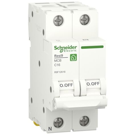 Schneider Electric – Disjoncteur unipolaire 16A courbe C 230V 6000A – Protection contre surcharge et court-circuit – Installation rapide en tableau électrique - RESI9