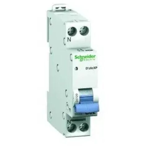 Schneider Electric – Disjoncteur unipolaire 1P + N 2A – Courbe de déclenchement C – Tension 230V – Installation encliquetable – Protection circuits électriques - R9PFC602