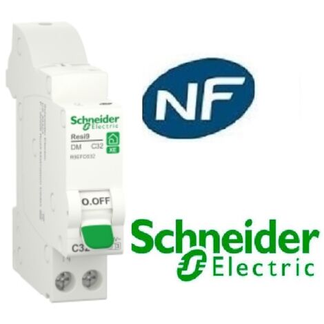 Schneider Electric – Disjoncteur unipolaire 32A – Courbe de déclenchement C – Bornes à enfichage direct – R9EFC632