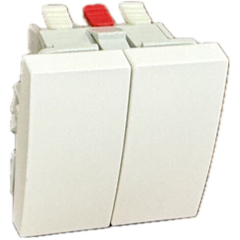 Schneider Electric – Double bouton-poussoir NO 16A blanc polaire 45x45mm – Mécanisme sans support ni plaque – Mode de pose électricité