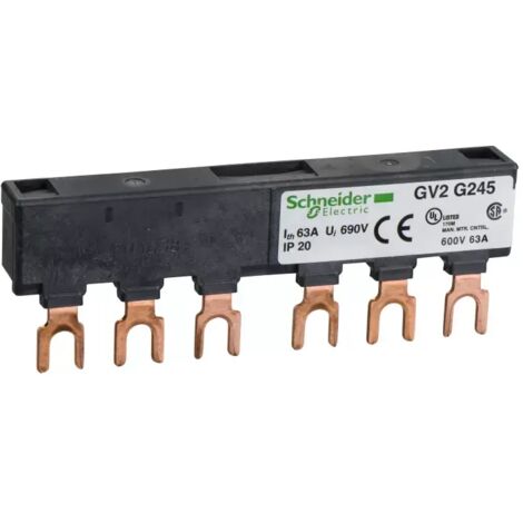 Schneider Electric Drehstrom-Sammelschienensystem, 63A, 2Abgangsstellen, 45mm Abstand GV2G245