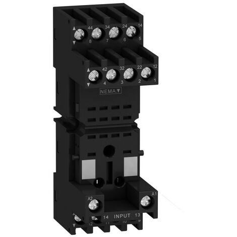 Schneider Electric – Embase pour relais RXM – Contacts mixés – Intensité 10A – Tension 230V – Raccordements à vis – RXZE2M114M