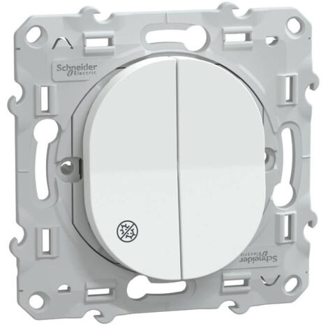 Schneider Electric – Interrupteur double va-et-vient 10AX S300214 – Antibactérien – Tension 250V CA – Fixation par vis – Bornes automatiques