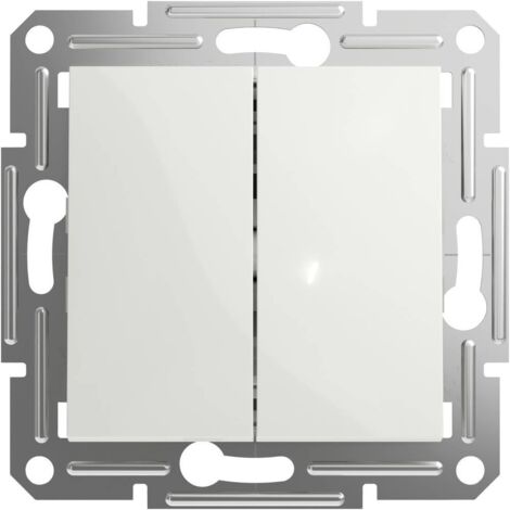 Schneider Electric – Interrupteur va-et-vient double EPH0670121D – Blanc RAL 9003 – 250V AC 10A – Montage encastré – Matériau ABS – Indice de protection IP20 - R045562