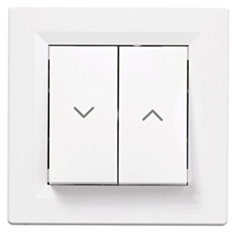 Schneider Electric – Interrupteur va et vient pour volet roulant – Poussoir encastrable 10A 230V – Finition brillante – Installation facile par vis