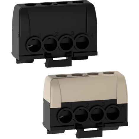 Schneider Electric – Bornier isolé 4 trous lot de 2 – Section câble 16 mm² – Compatible Acti 9 – R9H13405P - resi9