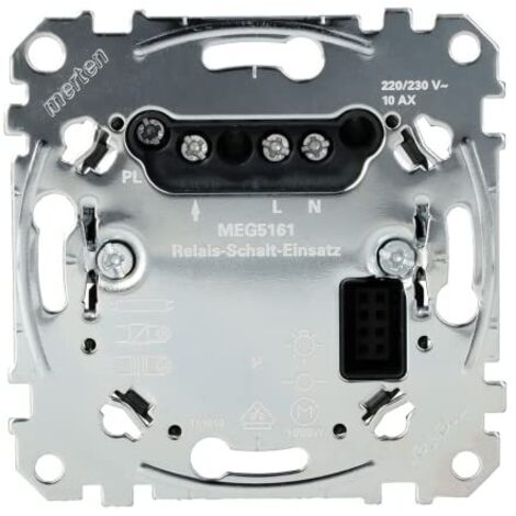 Schneider Electric Merten MEG5161-0000 - Interruttore a incasso per relè, 1 x per carichi resistivi, induttivi e capacitivi come lampadine a incandescenza, lampadine a risparmio energetico