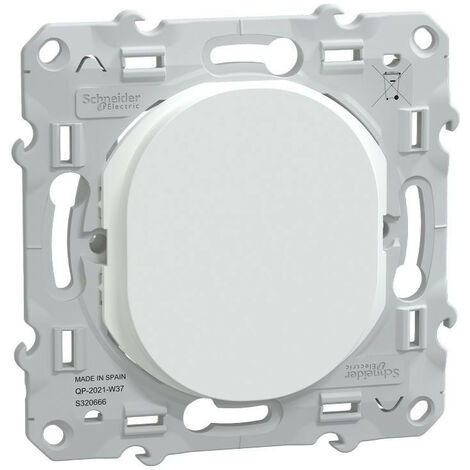 Schneider Electric – Obturateur Ovalis blanc 75x75mm – Plastique anti-UV – Installation encastrée pour boîtes 40-50mm – S320666