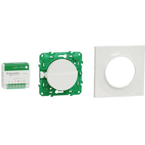 KIT ODACE SFSP ACTIONNEUR MICRO + INTERRUPTEUR + PLAQUE STYLE BLANC SCHNEIDER ELECTRIC SCHS520192K