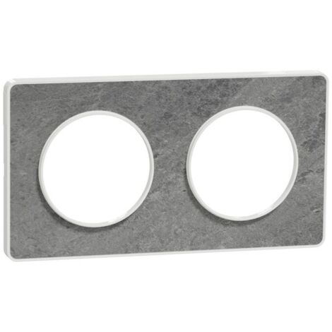 SCHNEIDER ELECTRIC - ODACE TOUCH, PLAQUE PIERRE GALET 2 POSTES HORIZ./VERT. ENTRAXE 71MM - S520804U