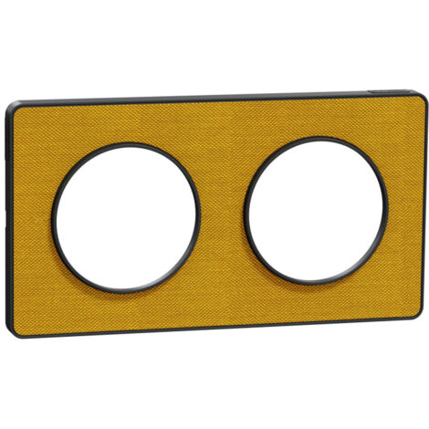 SCHNEIDER ELECTRIC - ODACE TOUCH - PLQ KVADRAT OCRE/ANTH 2 POSTES HORIZ. OU VERT. ENTRAXE 71MM - S540804KY