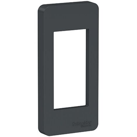 Schneider Electric – Plaque de finition 1 module anthracite – Compatible gamme Unica – Installation facile – Ajustement pour irrégularités murales - NU200154