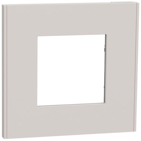 Schneider Electric – Plaque de finition gris pierre 1 poste NU600224 – Compatible Unica 45x45 – Installation avec support NU7002x