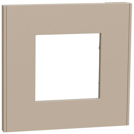 Schneider Electric – Plaque de finition taupe 1 poste NU600226 – Compatible Unica 45x45 – Finition élégante pour intégration intérieure