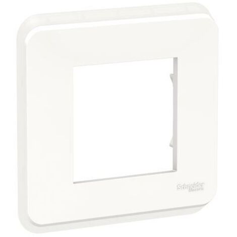 Schneider Electric – Plaque de finition Unica Pro 1 poste blanche – Polycarbonate résistant aux chocs – Installation facile par clipsage – Usage intérieur - NU400218