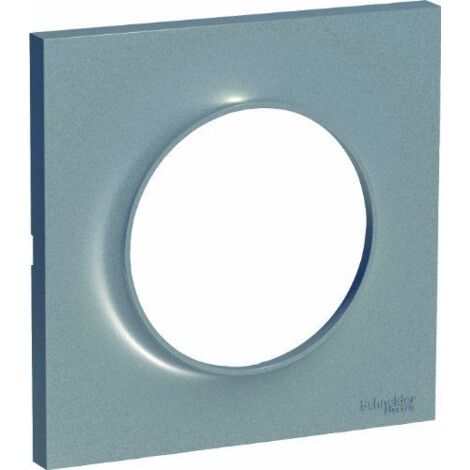 Schneider Electric – Plaque simple Odace Styl aluminium – Finition mate – Dimensions 85mm x 85mm – Pour installations électriques modernes
