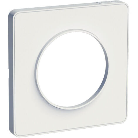 Schneider Electric – Plaque simple Odace Touch – Liseré blanc – Plastique finition mate – Dimensions 85x85mm – Accessoire pour installations électriques