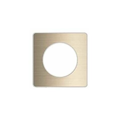 Schneider Electric – Plaque Vimar 1 poste bronze brossé avec liseré blanc – Série Odace Touch – IK04, IP21D – Montage vertical ou horizontal
