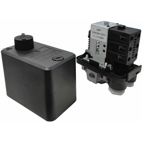 Schneider Electric – Pressostat 230V/380V – 1 à 6 bars – Raccord 1/2" – Indice de protection IP44 – Compatible surpresseurs et réservoirs à vessie