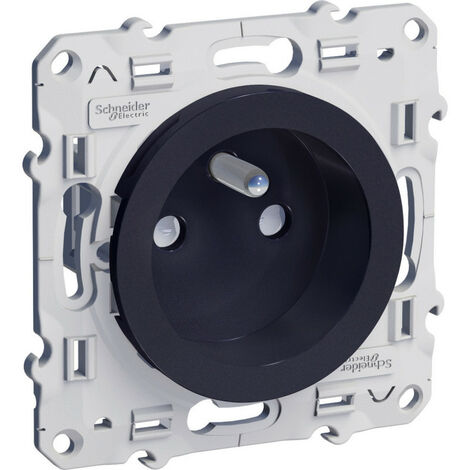 Schneider Electric – Prise de courant 2P+T anthracite – Fixation par vis – Connexion rapide – Raccordement 1 x 1,5…2 x 2,5 mm² souple – 16 A – NF – IK04 IP21D