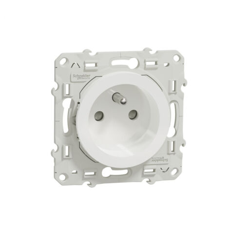 Schneider Electric – Prise de courant 2P+T blanche – Fixation par vis – Indice de protection IP21D – Lot de 40 unités – 16A 250VCA