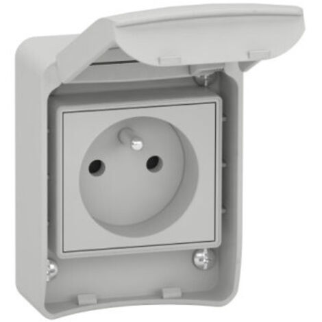 Schneider Electric – Socle prise LOGT 10 16A IP65 2P+T à vis – Montage saillie pour environnements humides – Résistant à l'eau et à la poussière – 81140 - NF 2 PT