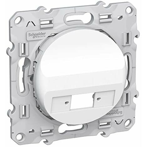 Schneider Electric – Prise optique 1 sortie encastrée – Compatible avec traversée VDIB6072001 – Plastique anti-UV – Installation professionnelle - S520404