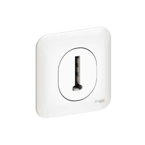 Schneider Electric – Prise téléphone complète T 8P encastré blanc – Plaque de finition OVALIS – Mécanisme S260496 pour installation facile