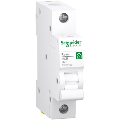 Schneider Electric R9F23125 Interruttore automatico Resi9 1P, 25A, B caratteristiche, 6kA