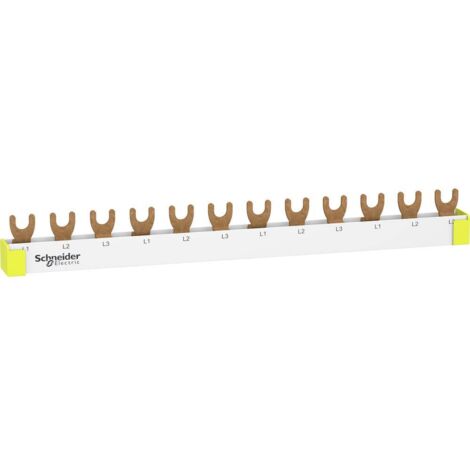 Schneider Electric R9XFH312 Guida a fase, 3p, 12 TE, a 63A Phase busbar Grigio (RAL 7035) 63 A 500 V Tipo di conduttore