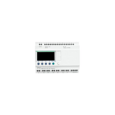 Schneider Electric – Relais intelligent modulaire 26 E/S 24VCC – Horloge intégrée – Affichage digital – Pour contrôle logique programmable – SR3B261BD