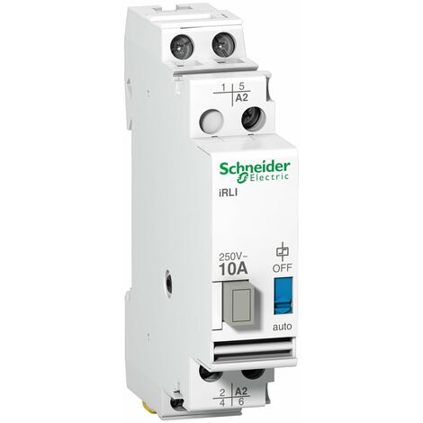 Schneider Electric – Relais inverseur 10A 2P 230-240VCA – Contacteur pour tableau électrique – Mode fixe sur rail DIN – A9E15535